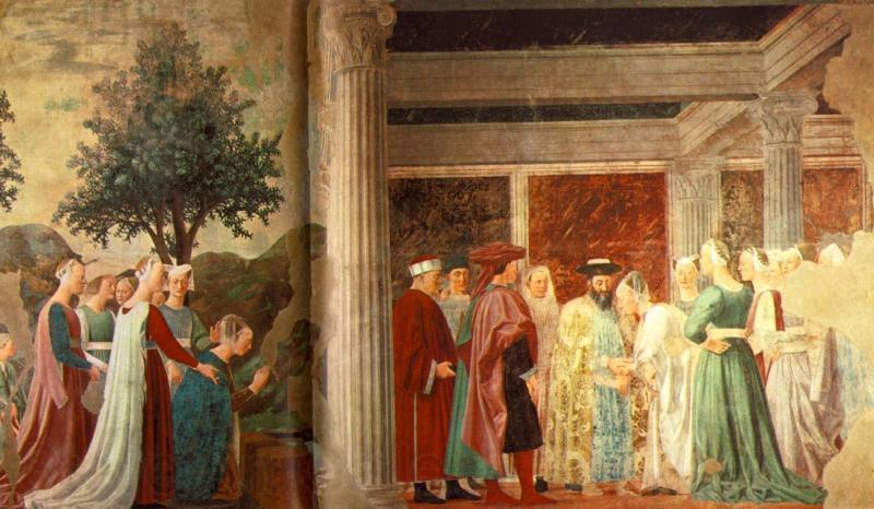 Piero della Francesca Adoration of the Holy Wood and the Meeting of Solomon and Queen of Sheba Spain oil painting art